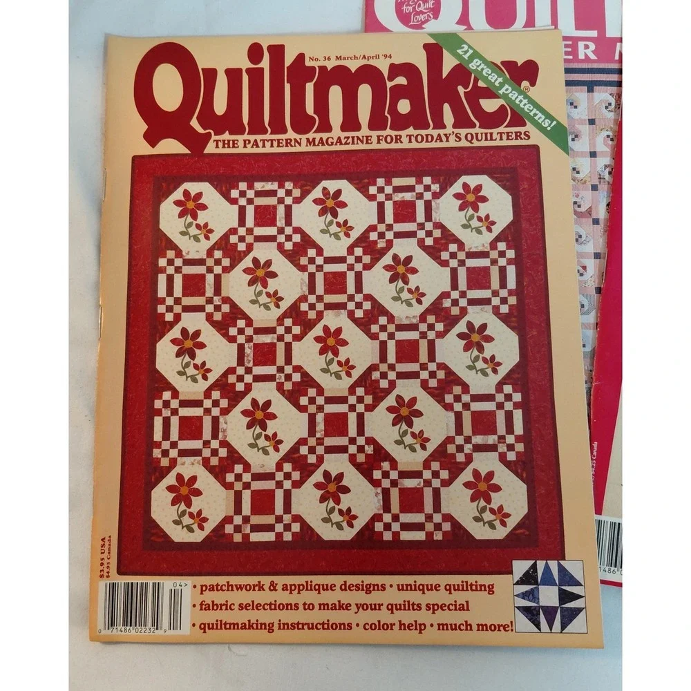 Lot of 5 Vintage Quilt Magazines Quiltmaker & Quilter's Newsletter 1994 Patterns